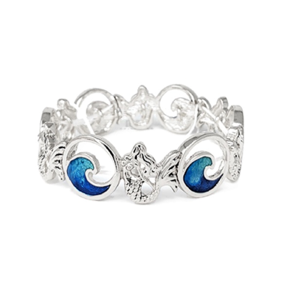 Sealife Mermaid & Wave Epoxy Bracelet - Picture 1 of 2